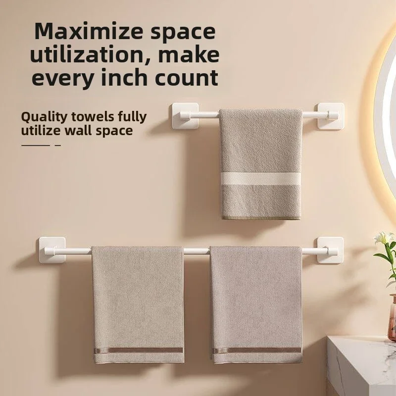 

Towel rack, wall-mounted storage rack for bathrooms, no drilling required. Bathroom towel holder, single pole, for use in toilet