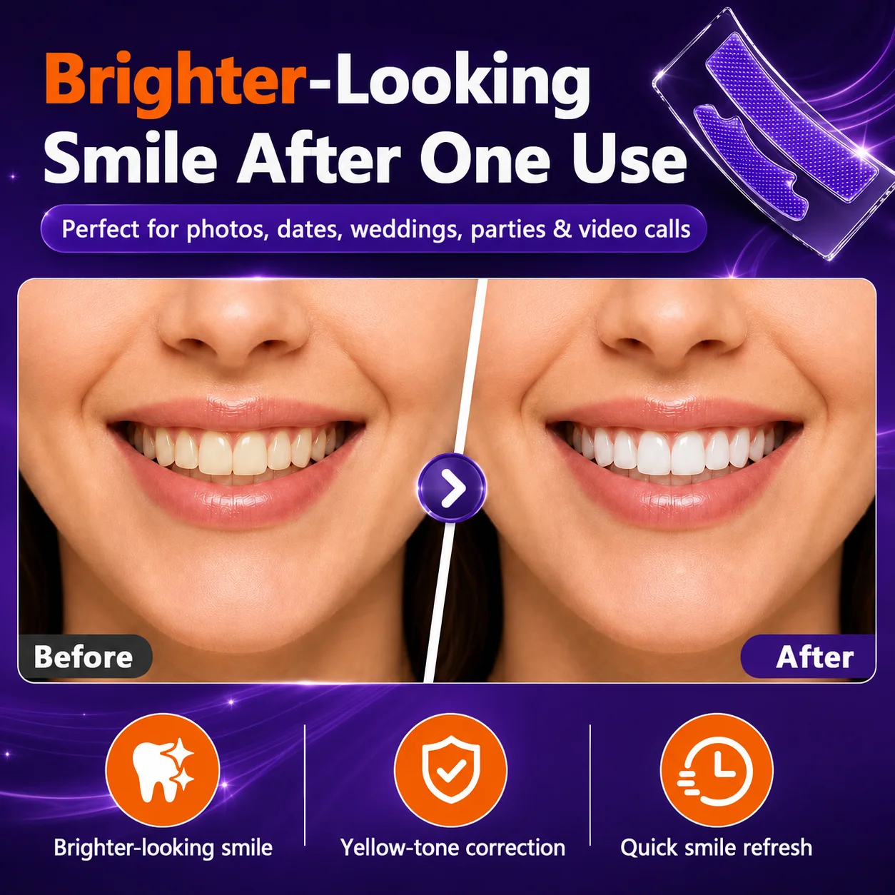 1/7 Pairs Teeth Whitening Strips for Whiter-Looking Smile, Flexible Tooth Strips Easy to Apply for Daily Cosmetic Care
