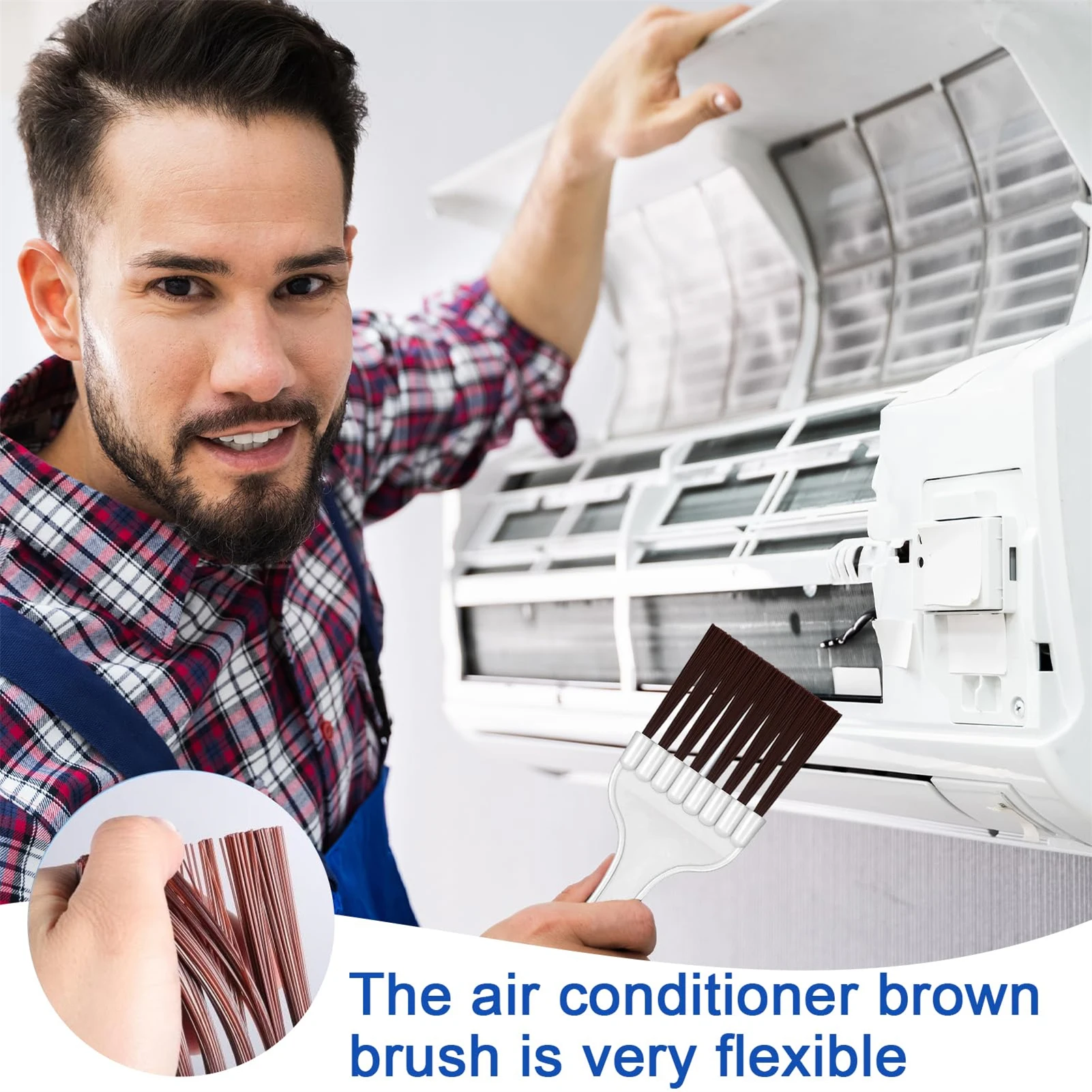 Air Conditioner Filter Cleaning Brush Make the Air Fresh in the Room Design for Heat Exchanger Evaporator