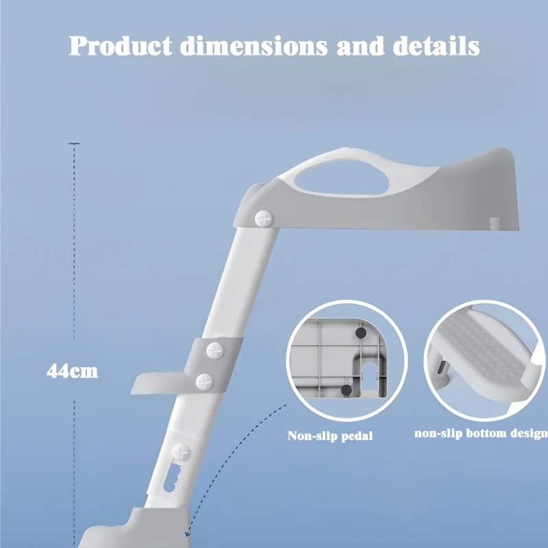 Escada de treinamento para penico - Assento acolchoado macio, altura ajustável, dobrável, antiderrapante com proteção contra respingos - Ready Step Go