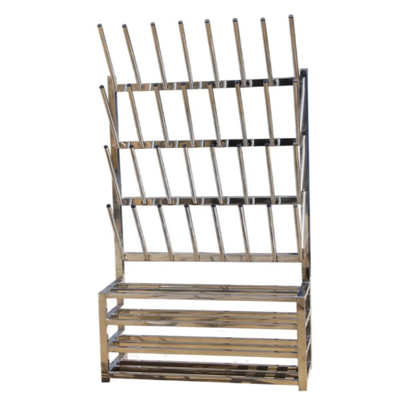 201/304 stainless steel double-layer water shoe drying rack multi-functional storage diagonal hanging type