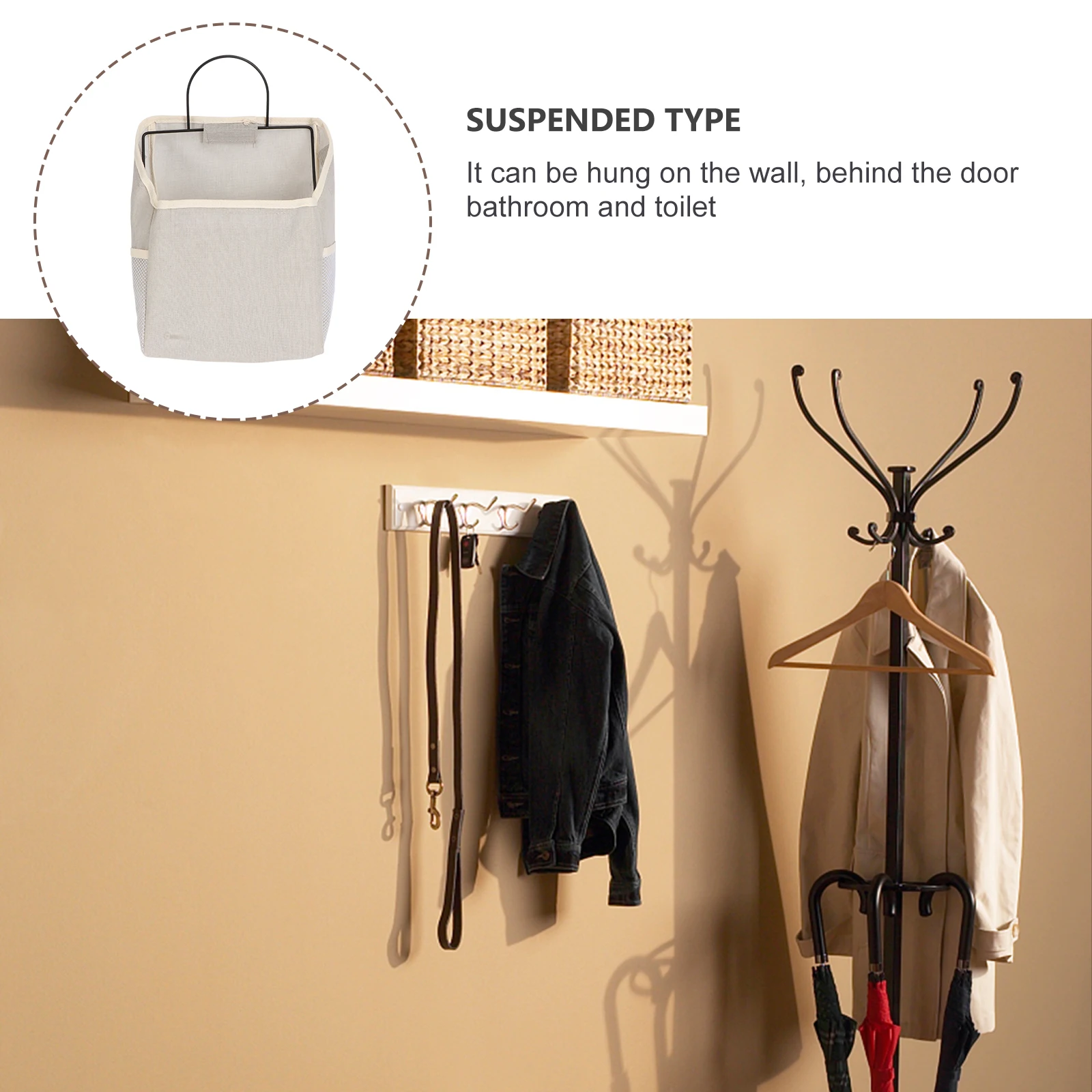 

Wall Storage Bag Practical Door Hanging Organizer Pocket Household Wall-mounted