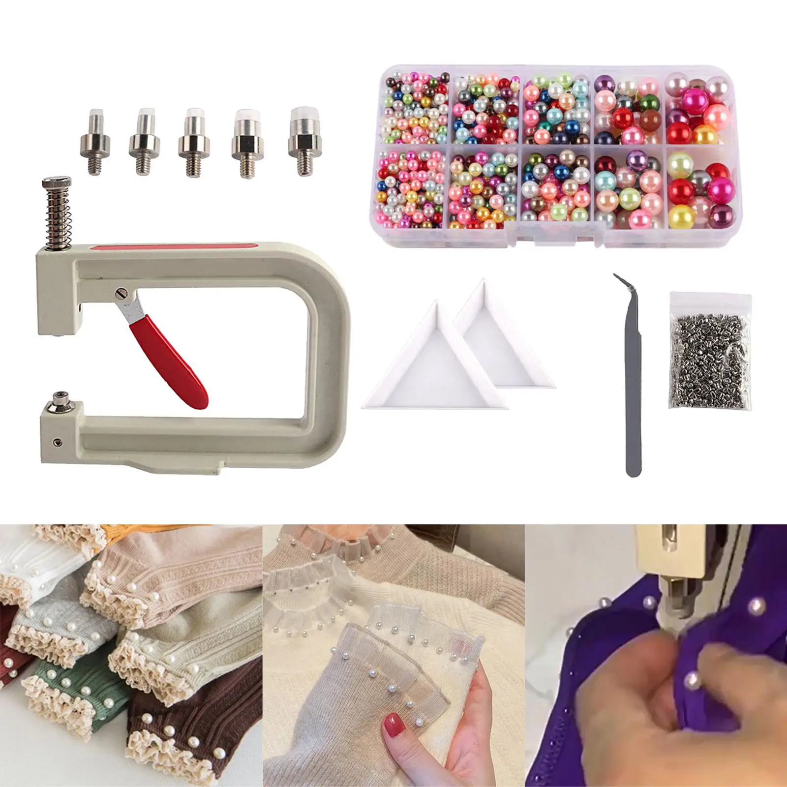 Pearl Handmade Setting Machine Handmade DIY Craft Accessories for Cap Punch Multicolor