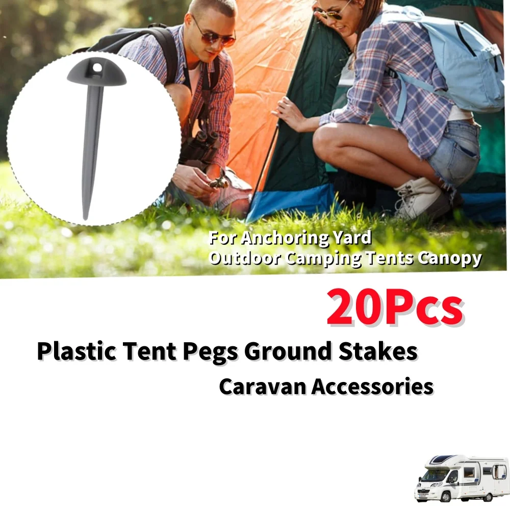 20Pcs Awning Heavy Duty Mushroom Domed Ground Sheet Tent Pegs For Camping Caravan Awning Tents Canopy Carpet Securing