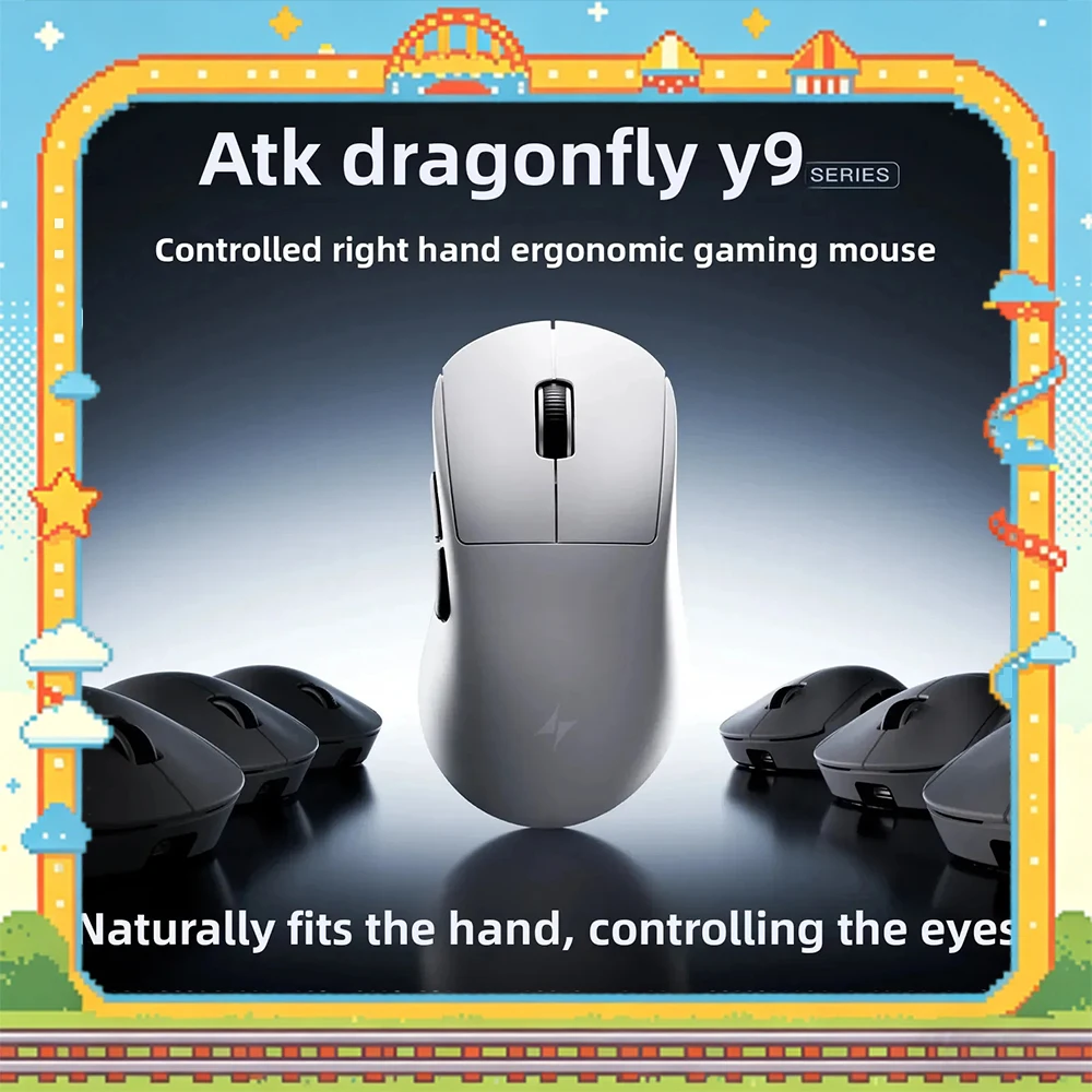 ATK Dragonfly Y9 Wireless Mouse 3-mose Ergonomics Dual 8K Long Battery Life Gaming Mouse Customized E-sports PC Accessory Gifts