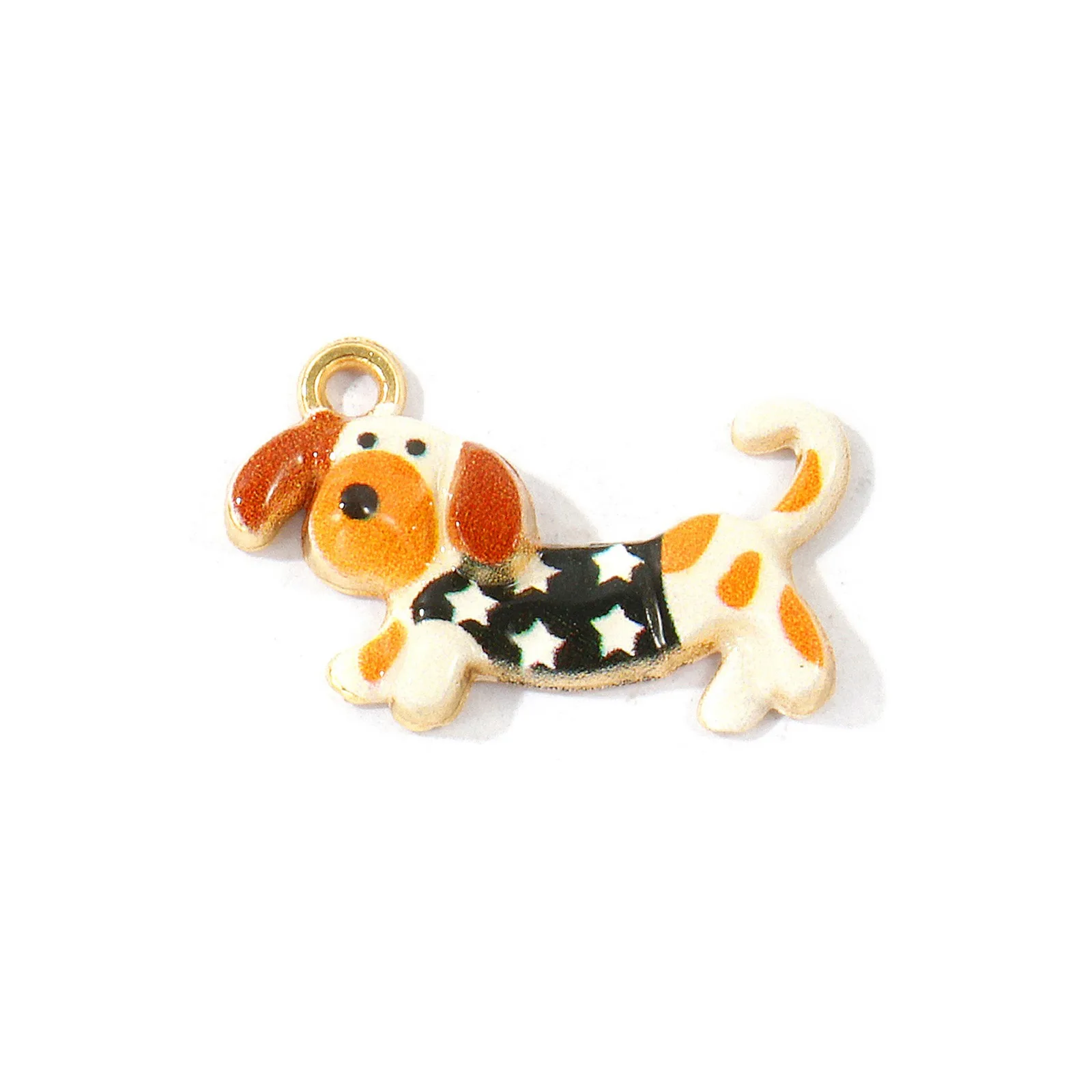 10 Stück Niedliche Cartoon-Hund-Tier-Motive Anhänger, Vergoldet, Mehrfarbige Emaille-Anhänger für Frauen, DIY Halskette Ohrringe Schmuck Geschenk – Detail 4