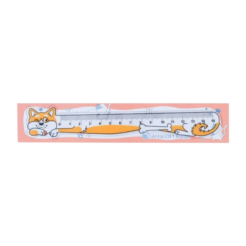 

15cm Straight Ruler Soft Ruler with Scale Lovely Cats Ruler School Supplies Measuring Tool for Drawing