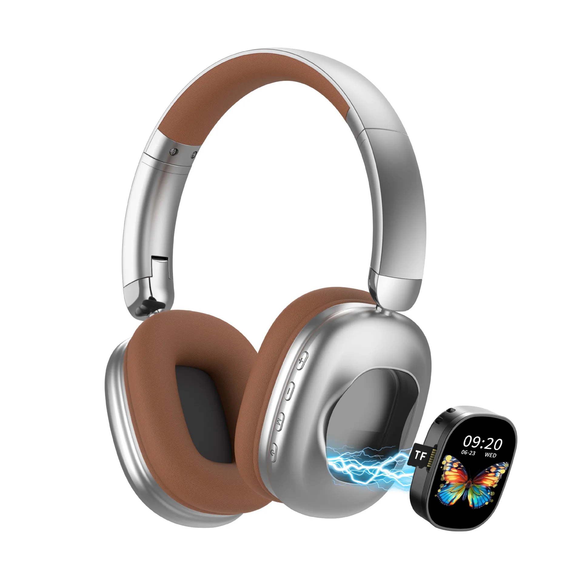 Smart Color LCD Touch Screen Wireless Over Ear Headphones