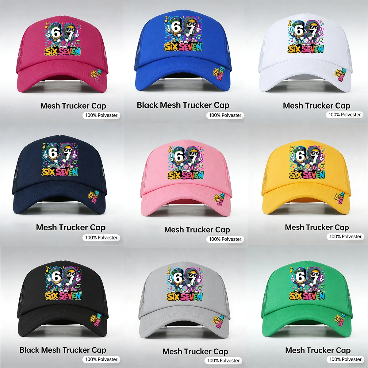 Unisex ‘67’ Printed Mesh Baseball Cap,Truck Driver Cap, Adjustable Snapback Breathable Mesh Hat Suitable for Outdoor