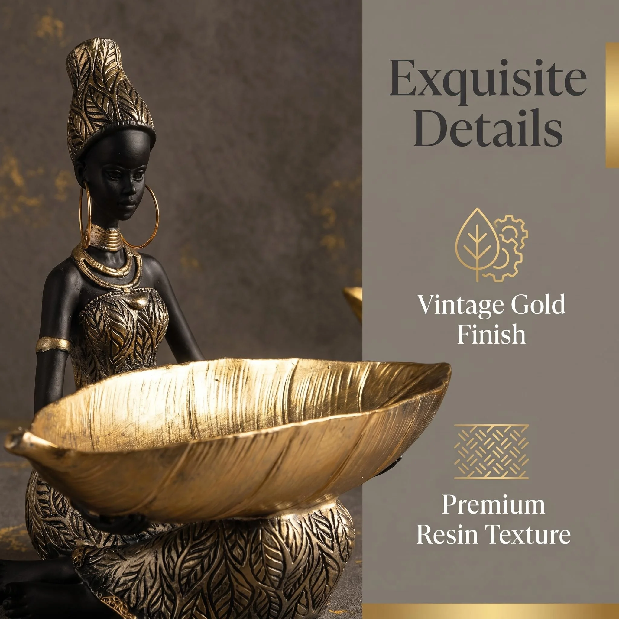 African Girl Plate Sculpture 5