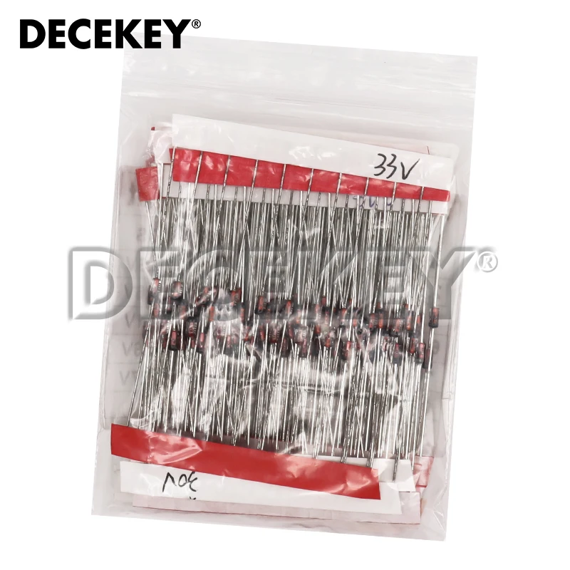 270pcs 1/2W Zener Diode Assorted Kit DO-35 0.5W 2.4V-33V 27Values Each 10pcs DIY Sample Set