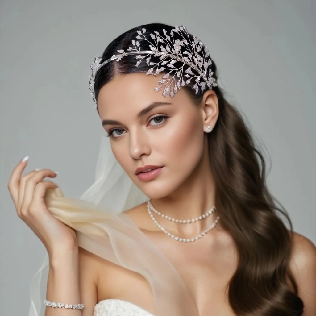 Wedding Hair Hoop Bride Headwear Women Headpiece Party Headband Handmade Hair Ornaments Banquet Exquisite Jewelry HP595