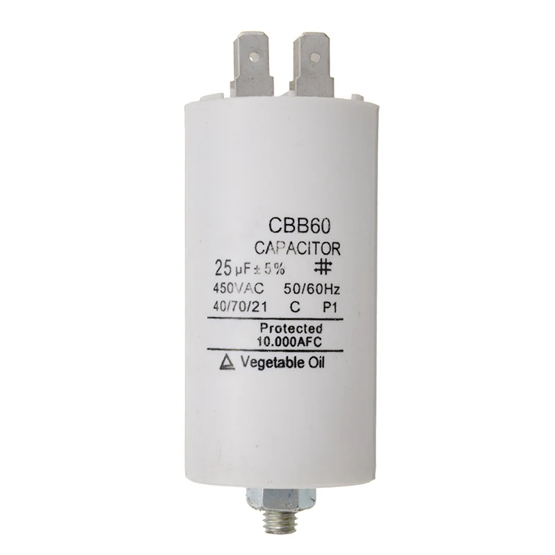 Imagem -02 - Capacitor de Partida Cbb60 com Parafuso m8 para Motor Elétrico 4uf70uf 50hz 60hz 450vac 1pc