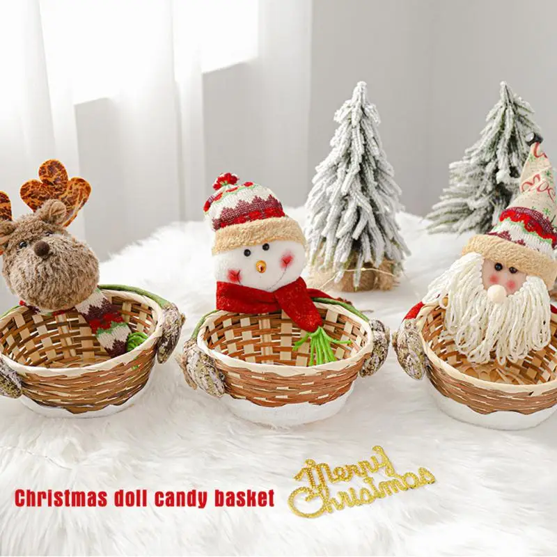 Merry Christmas Candy Storage Basket Santa Claus Storage Basket Christmas Candy Storage Basket Decoration 2025 Xmas Gifts Box