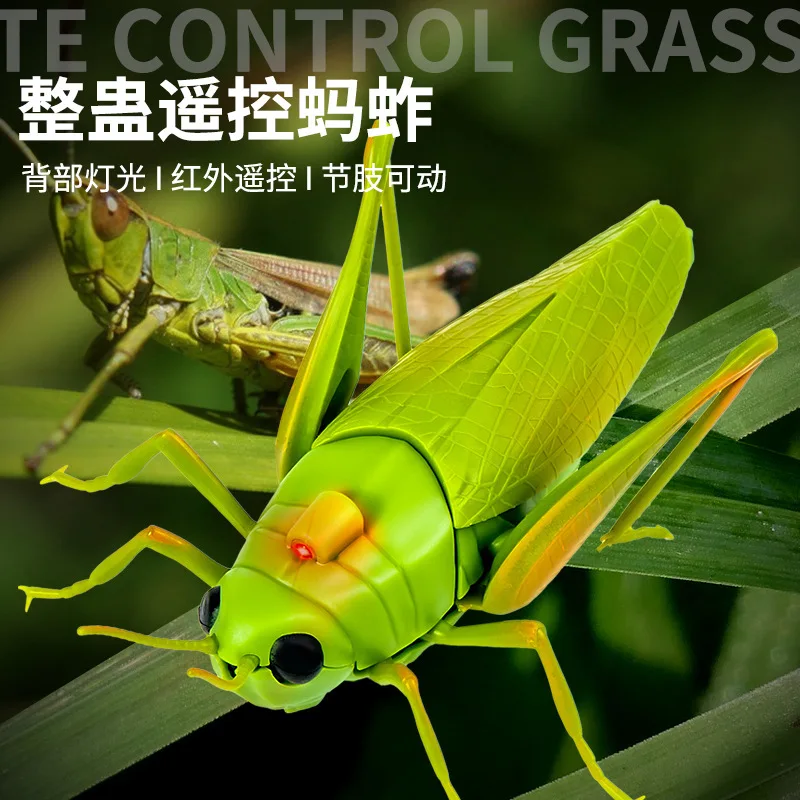 Infrared Remote Control Sensing Grasshopper Prank Toy, Children's Simulation Electric Insect Crawling Halloween Funny Toy，XT243