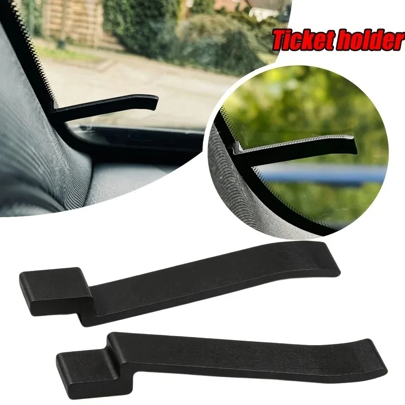 2Pcs Car Interior A‑Pillar Parking Ticket Holder Windshield Document Card Storage Clip Auto Organizer Accessories