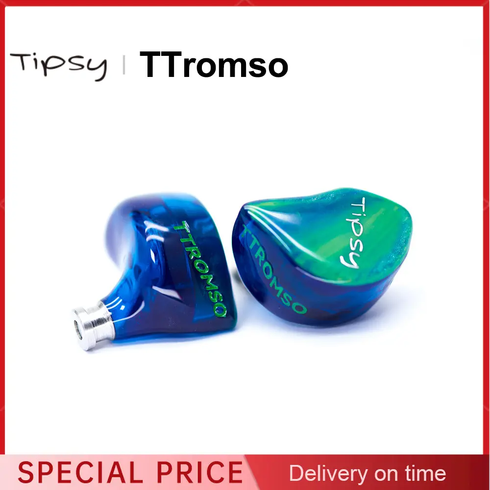 

Tipsy TTromso In-Ear Monitor Earphone IEM 12mm LCD Diaphragm Dynamic Driver HIFI Music Erabud with Detachable MMCX Cable Headset