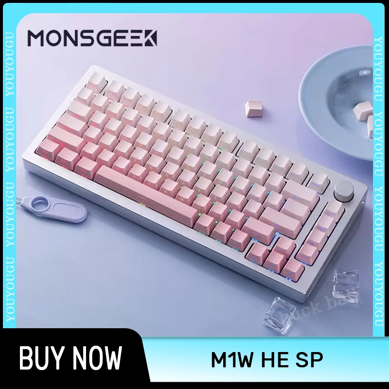 

Monsgeek M1W HE SP Mechanical Gaming Keyboard Aluminum 3 Mode RGB Keyboard Hot-Swap Keyboards Adjustable Key Range RT Keyboards