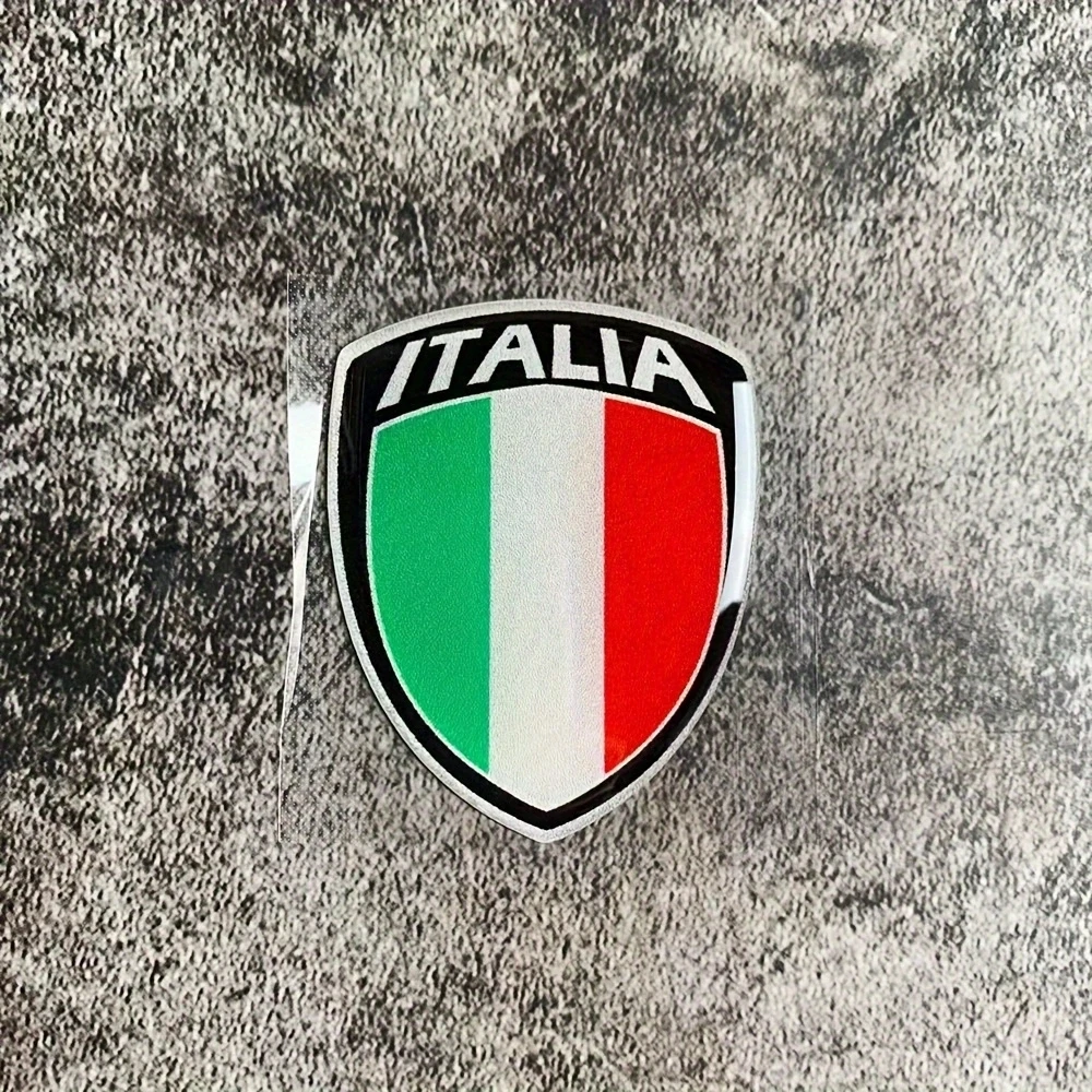 2pcs Italy Flag Shield Shaped Sticker Emblem Badge Decoration Car Accessories Italian for Motobike Car Bike Truck Skateboard