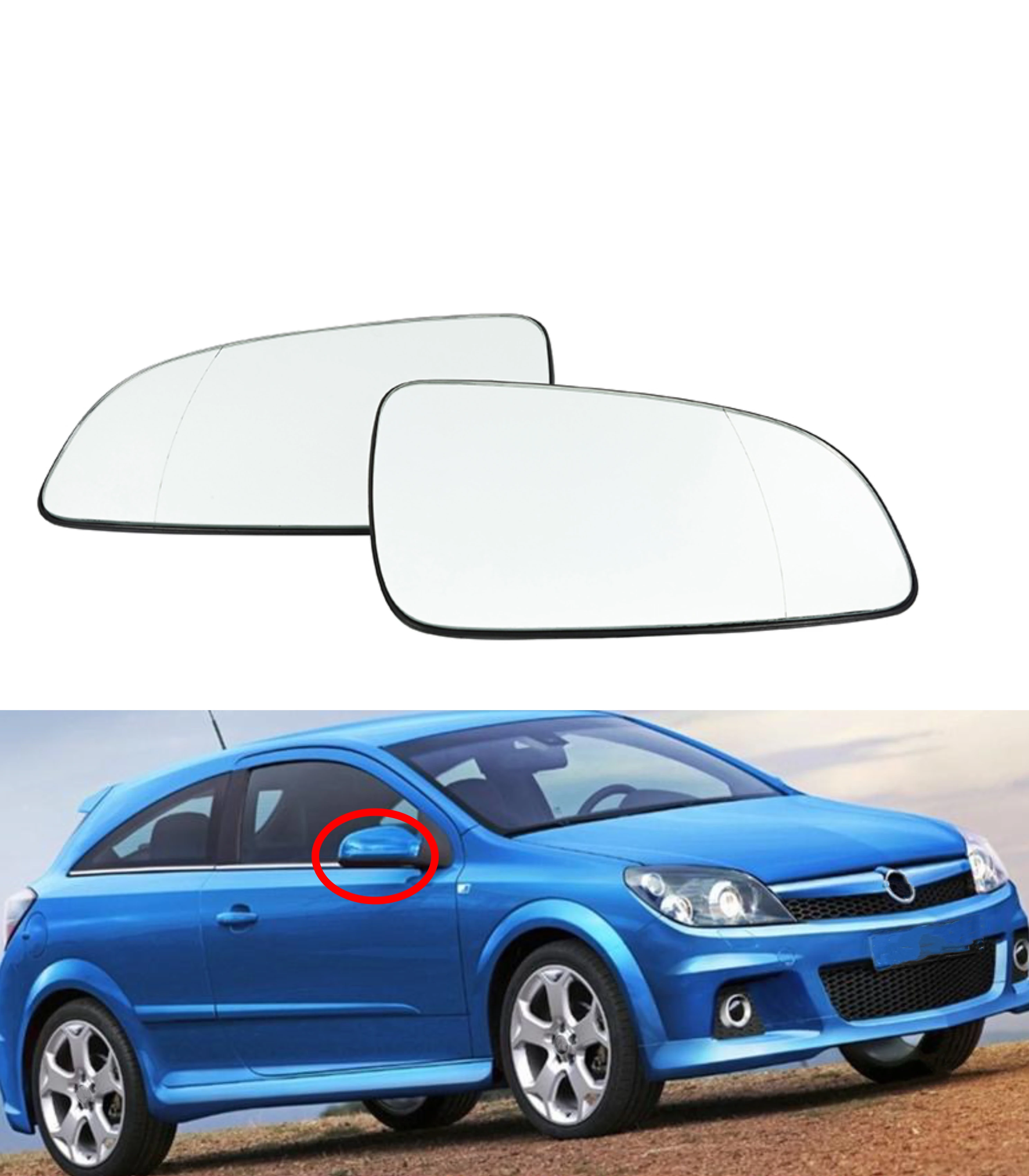 

Car Rearview Auto White Heated Rear View Wing Mirror Glass For Opel Astra H 2004 2005 2006 2007 2008 2009 1Pair Left & Righ