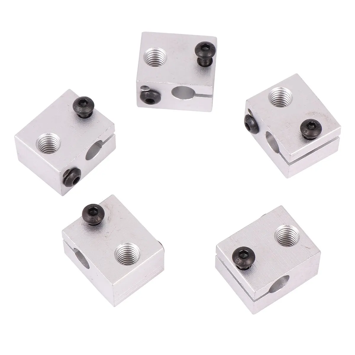 

5Pcs Aluminum Heater Block for 3D Printer Hot End Aluminum Alloy Heating Block Sandblasted Oxidized M5 Inner Hole 3D Printer