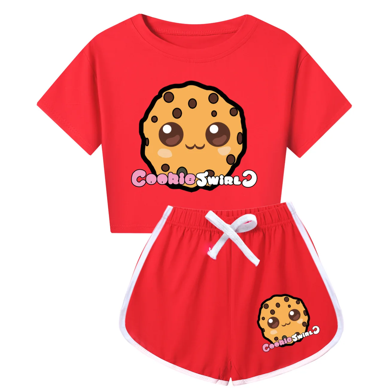 Girls Summer COOKIE SWIRL C Clothing Set Kids midriff-baring T shirt +Pants 2-piece set Baby Clothing Sport outfits Pyjamas