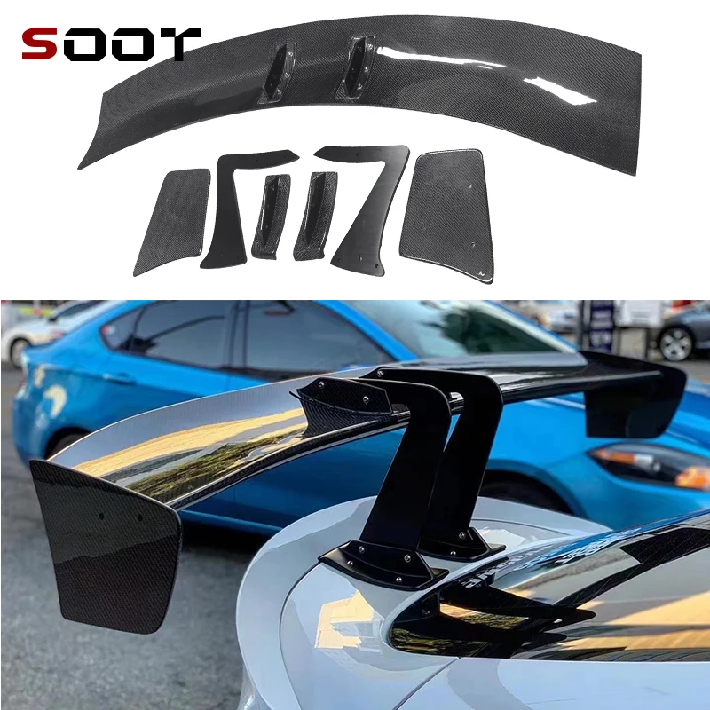 

For Toyota Supra GR A90 A91 2019 + V Style Carbon Fiber Tail fins Rear Trunk Spoiler Guide Wing Rear Wing Car Auto Parts