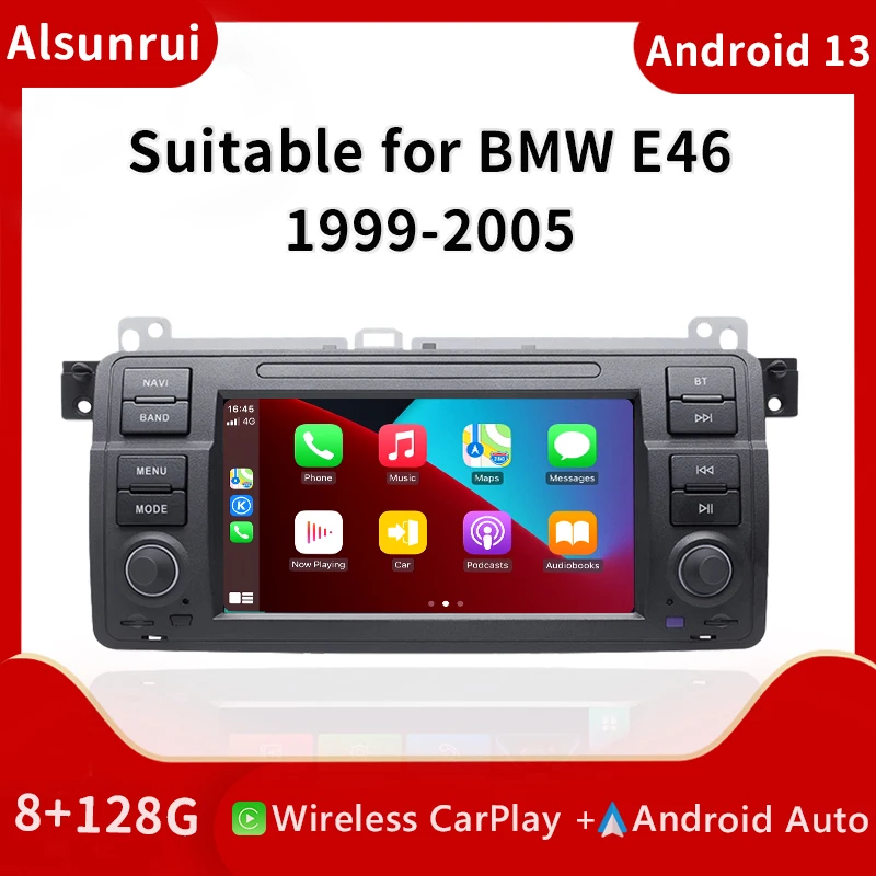 

Wireless Carplay 2 Din Android 13 Car Stereo For BMW E46 M3 Rover 75 Coupe 318/320/325/330/335 Radio Multimedia Audio GPS Navi4G