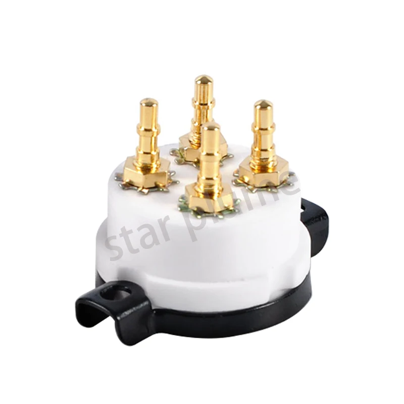 Reference CMC Ceramic 4P Gold Plated Vacuum Tube Socket 300B/2A3 Electron Tube Socket Amplifier Audio Case Chassis Accessories