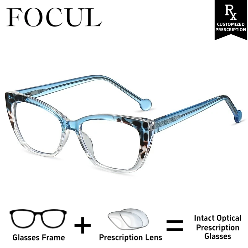

FOCUL Colorful Comfortable Fit Anti Blue Ray Glasses Photochromic Myopia Eyeglasses Women Custom Prescription Optical Eyewear