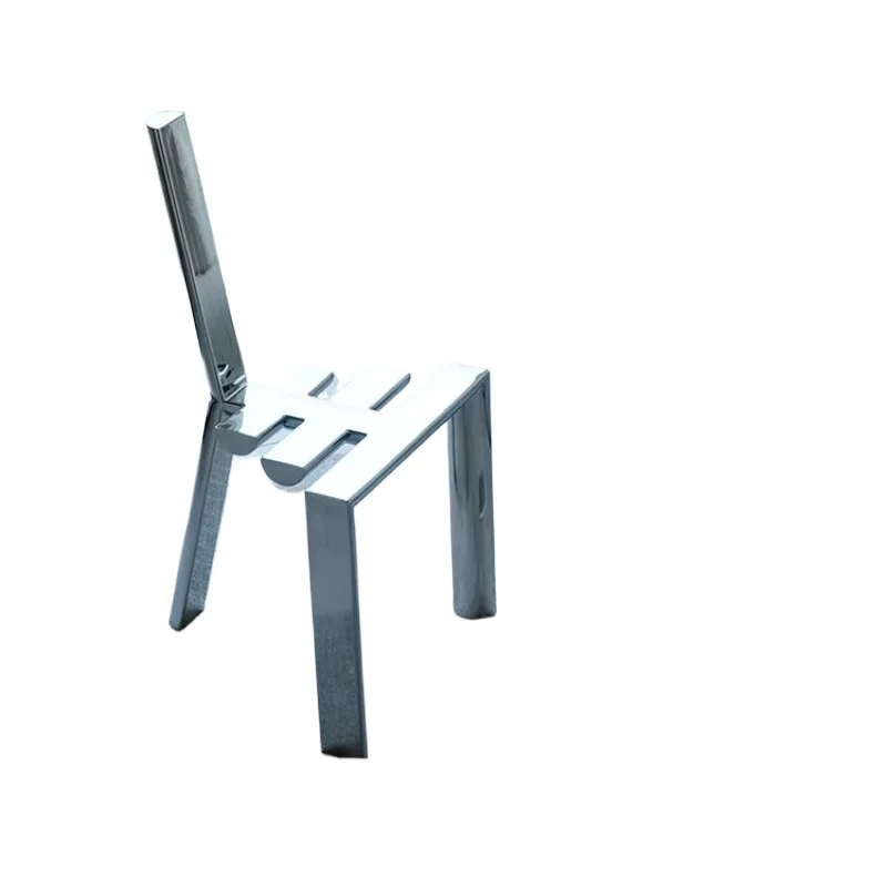 

Designer concave chair, Nordic creative chair, stainless steel seat, simple and light luxury mix and match
