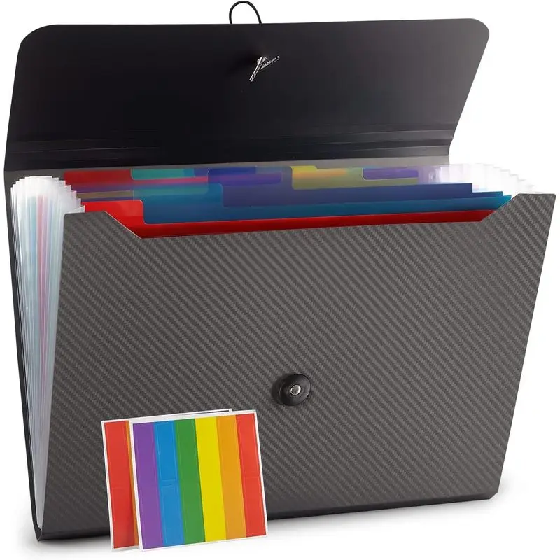 Black13Expandable File Folder Home Office School Document Storage and Organization Tool Highly Attractive Accordion-Style Docume
