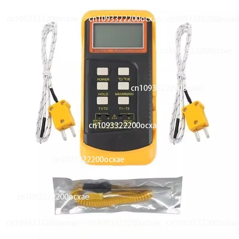 Temperature Detector Digital Dual Channel Contact Thermometer, Industrial K-Probe, Temperature Meter