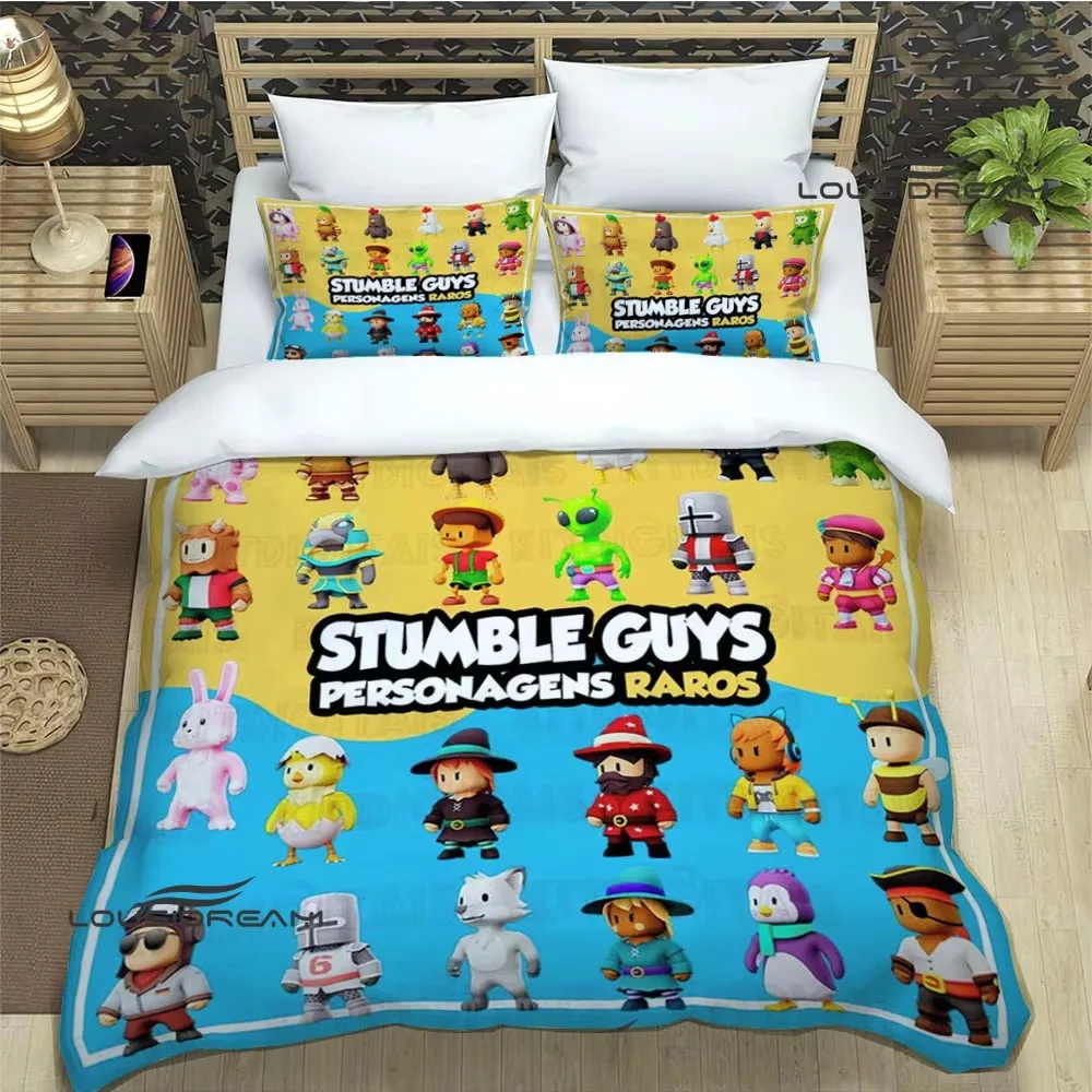 

3D game Cartoon Stumble-guys Bedding Sets exquisite bed supplies set duvet cover comforter set bedding set luxury birthday gift