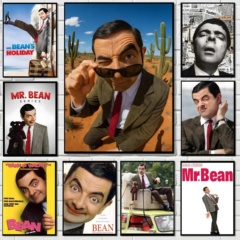 Mr.Bean TV Comedy Poster Self-adhesive Decal Living Room Bedroom Party Bar Decor Moisture-proof Fade-resistant