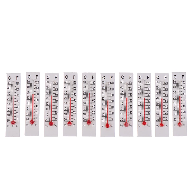 10 Pcs 5cm*1.1cm Miniature Paper Cardboard Thermometer Indoor -20-50 Celsius