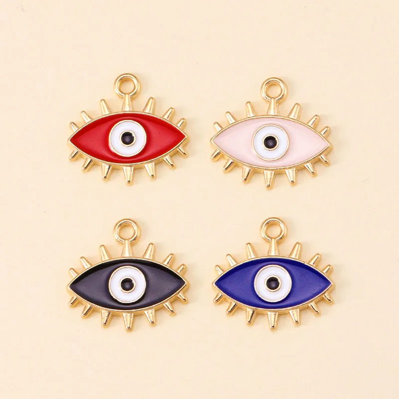 Silver Plated Alloy Evil Eye Charms for DIY Jewelry Making