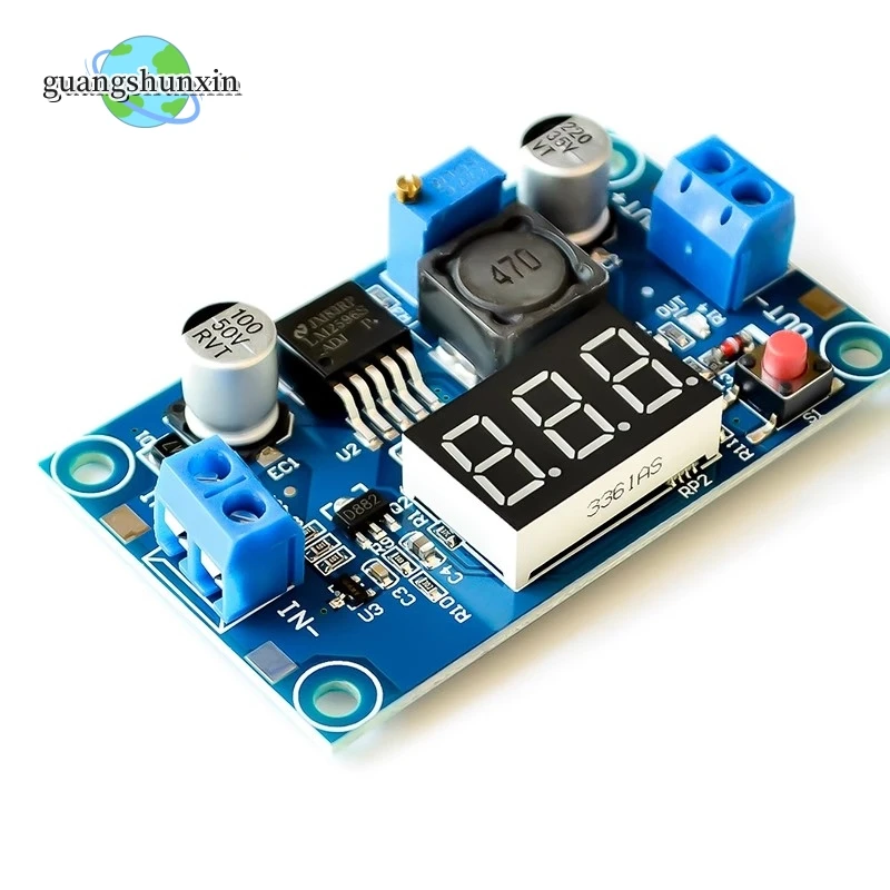 1PCS LM2596 DC-DC adjustable step-down module with voltmeter display, sold directly from the original manufacturer