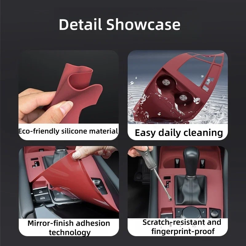 LHD For Mazda Axela CX30 CX-30 DM 2020 2021 2022 2023 2024 2025 Car Console Gear Shift Silicone Protective Pad Storage Cup Tray