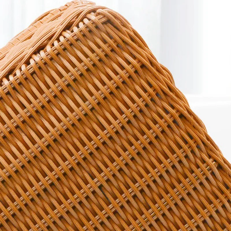 Retro Imitation Rattan Picnic Basket Hand Woven Photography Props Home Decoration Storage Brown