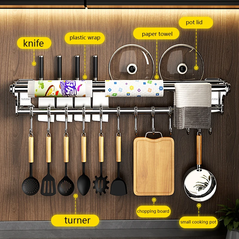 

Kitchen stainless steel knife holder, storage rack, vegetable knife holder, multifunctional kitchenware storage rack, spatula,