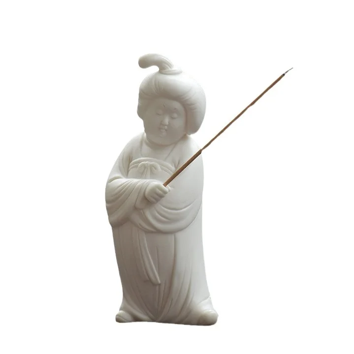 

PYH ceramic classical lady ornament porch Zen home jewelry living room study incense insert incense seat handmade