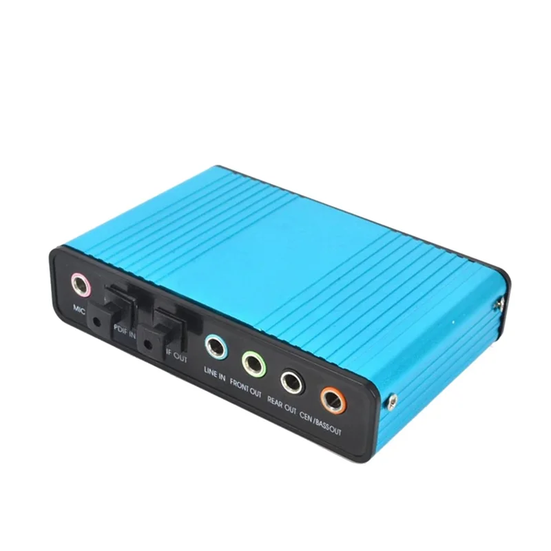 

New USB 6 Channel 5.1 / 7.1 Surround External Sound Card PC Laptop Desktop Tablet Audio Optical Adapter Card(Blue)