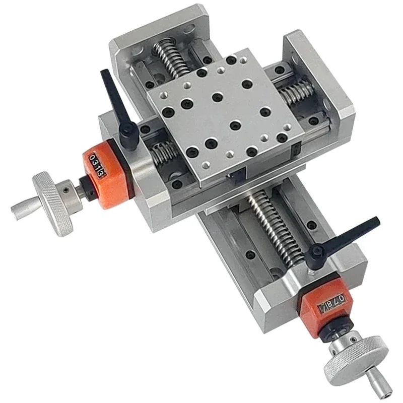 

Machine Tool Digital Display Guide Rail Slide - XY Axis Cross Linear Guide Screw Module with Handwheel & Displacement Sensor