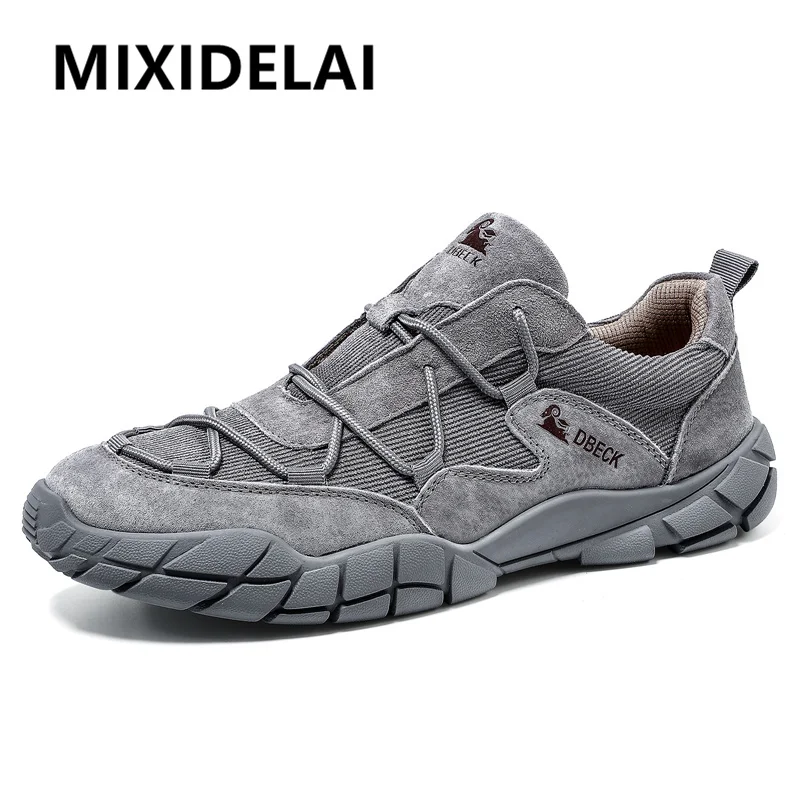 

Genuine Leather Splicing Men Casual Shoes High Quality Outdoor Sneakers Breathable Men's Shoes Non-slip Flat Loafers Size 38-45