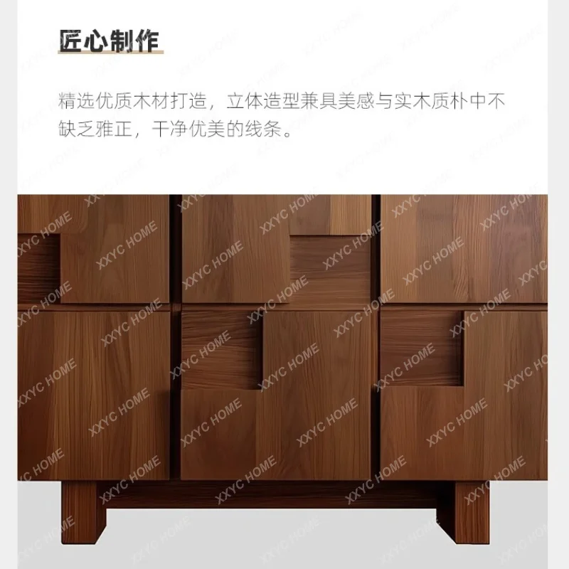 Home Solid Wood Entrance Cabinet Modern Living Room Edge Cabinet Medieval Bedroom Storage Locker