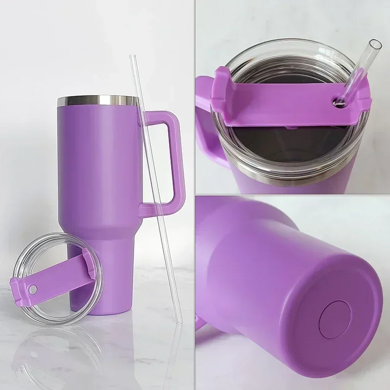 40oz Mug Tumbler With Handle Insulated Stainless Steel Coffee Tumbler With Lids Straw Tumbler Termos Cup for Travel Thermal Mug