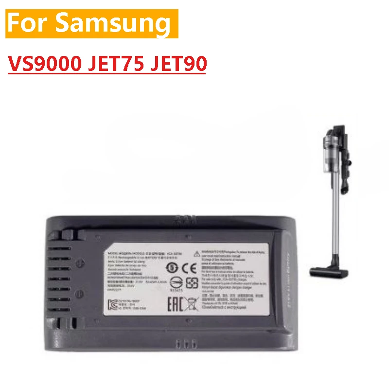 Bateria VCA-SBT90 6000mAh para Samsung Jet 75 75+ 90 90+ Series aspirador de pó novo de alta capacidade