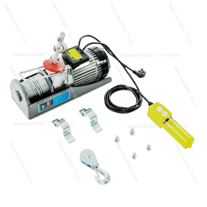 Quick micro electric hoist 220v home decoration hoist dual speed lifting machine 1t winch