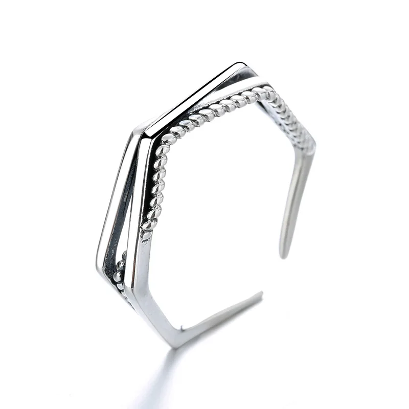 RYJU 925 Sterling Silver Fashion Retro Twist Ring anello di apertura creativo per Wome Punk Gothic Jewelry minimalista Hiphop Jewelry